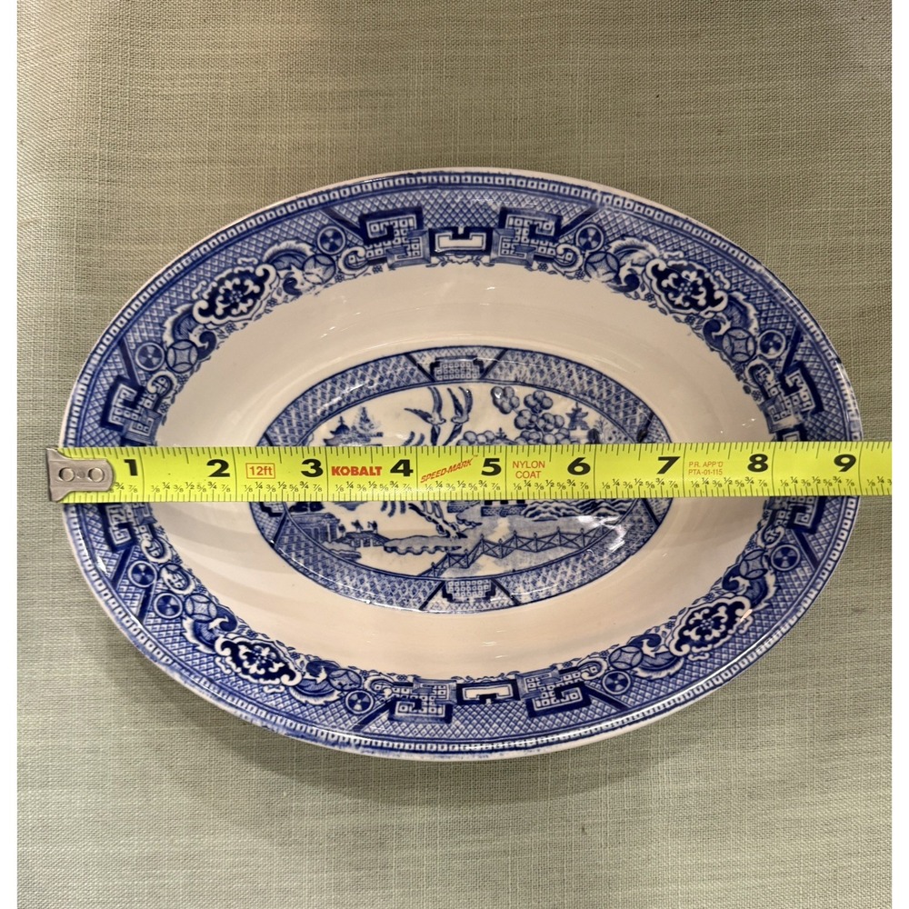 Vintage Homer Laughlin Blue Willow Oval Plate Platter USA L54N6 See Measurements